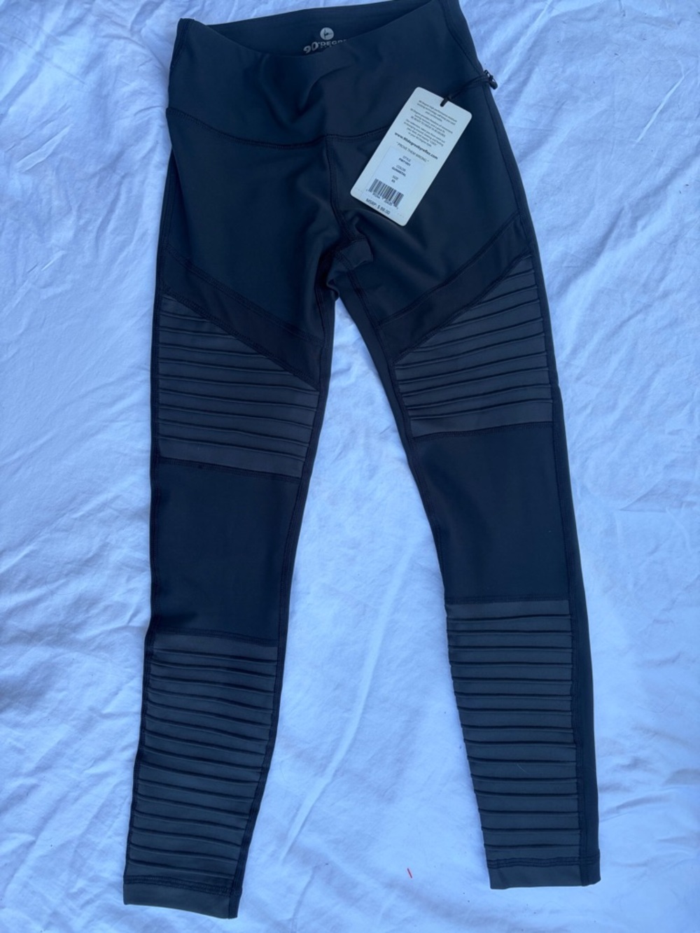 Gunmetal Ribbed Moto Leggings
